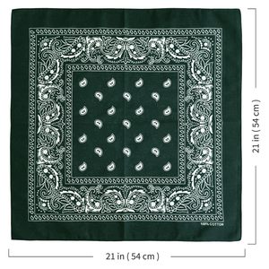 Green Square <b>Bandana</b> Floral Pattern 21in Cotton Breathable Anti-Bacterial Quick Dry Multifunctional Scarf for <b>Men</b> Women All - Product Image 1