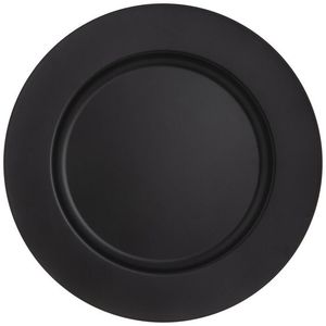 <b>Black</b> Charger <b>Plate</b> Round Custom Size Food Dessert Display Dish & <b>Plates</b> Food Contact Safe Eco Friendly Metal <b>Plates</b> For Party - Product Image 1