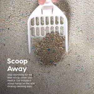 Top Entry Large <b>Cat</b> Litter <b>Box</b> with Litter Catching Lid Scoop Dog-Proof Gray/White Color Premium <b>Cat</b> Litter <b>Box</b> & Accessories - Product Image 3