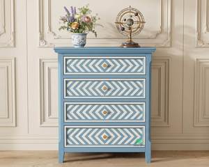 Commode de luxe en os incrusté, armoire décorative en bois faite à la main pour chambre, salon et hôtel - Product Image 4