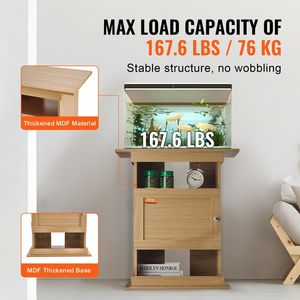 Supporto per Acquario da 20 Galloni, Capacità di Carico 76 kg, 25.2 X 15.7 X 28.3, Supporto in MDF per Acquario e Terrario - Product Image 3