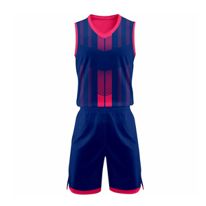 Ensemble de maillots de basket-ball sublimés personnalisés pour hommes, col en V, sans manches, imprimé géométrique, respirant, évacuant l'humidité, coupe athlétique - Product Image 3