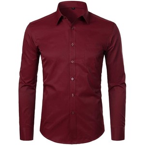 Chemise en satin décontractée, design personnalisé, couleur unie, haute qualité, col à un bouton, respirante, prix bas, infroissable - Product Image 6
