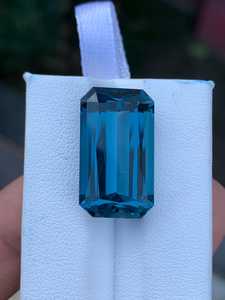 Topacio Azul de Londres, Corte Octogonal, Piedra Preciosa Suelta, Origen Brasil, Gema Natural Facetada, Piedra de Calidad - Product Image 4