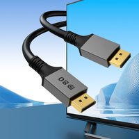 Cable VESA DP80 Personalizado OEM 2.1 80Gbps UHBR20, Cobre Estañado, Cubierta de PVC, Blindaje Trenzado, Fábrica en Vietnam, para Computadora y Monitor
