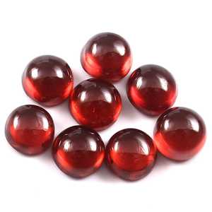 Lot en gros de pierres précieuses naturelles de grenat rouge rondes, cabochons à dos plat, calibrées, 6x6 mm, pour la fabrication de bijoux - Product Image 1