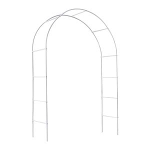 Arco da Giardino Regolabile in Metallo Bianco, Elegante Traliccio e Cancello per Recinzione - Product Image 1