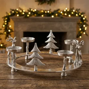 <b>Christmas</b> <b>Tree</b> Candlestick Holder Decorative <b>Christmas</b> <b>Tree</b> <b>Candle</b> Stand Festive Table Centerpiece Holiday Home Decor Gift Whole - Product Image 4