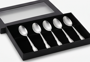 Ensemble de cuillères à thé classiques en argent plaqué, acier inoxydable, manche long, poli miroir, passe au lave-vaisselle, pour les occasions de mariage - Product Image 6