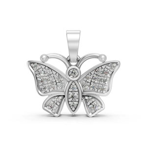 Lab Grown Diamond Butterfly Pendant <b>Necklace</b> 14K Yellow Gold Rhodium Plated IGI Certified Women's Nature Inspired Jewelry Gift - Product Image 3