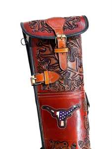 Custom Gun Cover Genuine Leather Customized Color Size Western Hunting Outdoor Activities Padding Slip Case Lined Sherpa A.T - Product Image 3