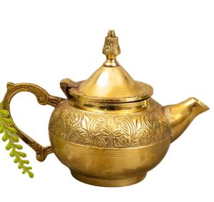 Bouilloire finie en or pour thé café servant une bouilloire à thé en métal gravée Design vaisselle thé expresso fournitures - Product Image 1
