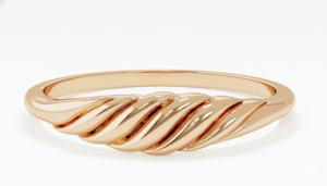 Rose Gold Rhodium Plated Twisted Geometric Fine Ring <b>Silver</b> Minimalist <b>Wedding</b> <b>Band</b> for Women Party Gift - Product Image 3