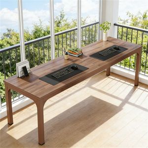 Scrivania per Computer in Legno Massello e Vetro Stile Moderno con Funzione Pieghevole, Nessuna Spedizione nei Fine Settimana - Product Image 4