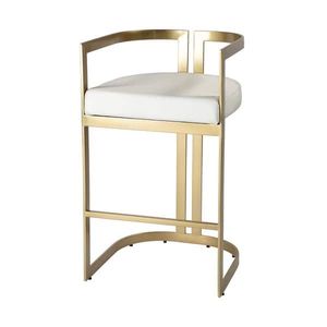 Tabouret de bar moderne en métal ondulé, avec cadre en fer durable et coussin en velours, pour usage commercial ou domestique, chaise haute de bar en acier inoxydable - Product Image 4