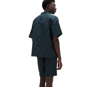Casual Cotton Linen <b>Blend</b> Stripe Pattern Short Sleeve Shirt for Men Comfortable Summer Travel Fashion Top - Product Image 2