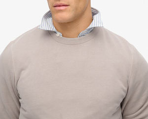 Nouveauté : Sweat-shirt décontracté pour homme, coupe oversize, col rond, manches raglan, couleur gris uni, en molleton bouclette tricoté - Product Image 5
