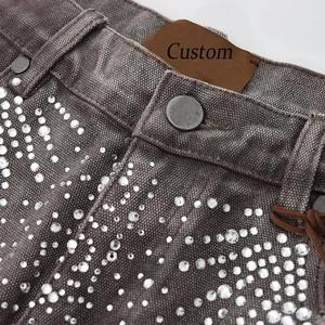 Shorts en jean amples et respirants pour hommes, style urbain tendance, taille mi-haute, avec broderie graffiti, qualité supérieure, pour l'été - Product Image 5