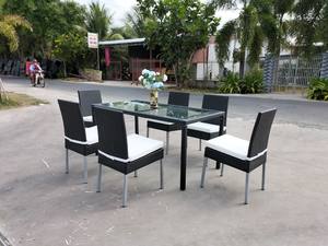 Juego de Comedor de Ratán Sintético para Todo Clima PRCF-028, Juego de Mesa y Sillas para Exteriores - Product Image 5