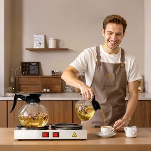 Scaldacaffè Commerciale in Vetro da 80W con Doppia Piastra Riscaldante, Capacità 1.8L, Controllo Duale - Product Image 2