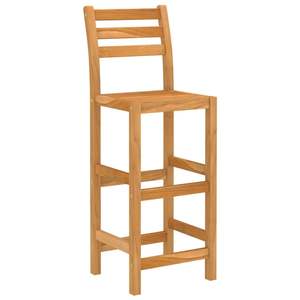 Ensemble de bar d'extérieur en bois d'acacia massif avec repose-pieds, collection de meubles de patio en bois naturel - Product Image 5