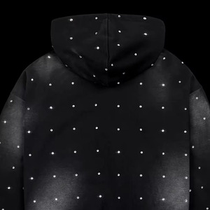 Sweat à capuche léger et respirant en polaire avec strass, haute qualité, coupe classique, pour homme, en polyester/coton, idéal pour l'extérieur – Offre Spéciale Hiver - Product Image 3