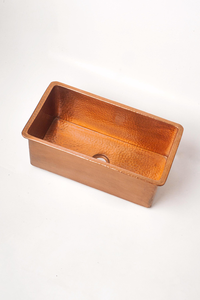 Évier rectangulaire en cuivre martelé à la main, lavabo rustique de style farmhouse, lavabo de salle de bain en cuivre de luxe, lavabo décoratif - Product Image 5
