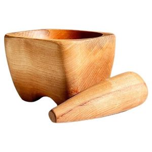 Mortero y Maja de Madera de Mango Ecológicos Hechos a Mano, Molinillo de Especias de Cocina, Herramientas para Hierbas y Especias - Product Image 2