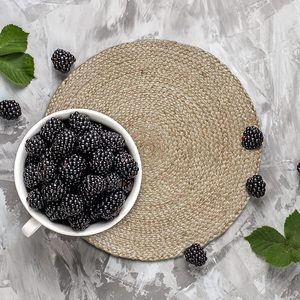 Set de table rond en jute tissé à la main, style bohème, naturel, écologique, résistant à la chaleur, décoration de table, fabriqué au Bangladesh - Product Image 5