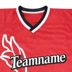 Camiseta de Hockey sobre Hielo Sublimada Roja Personalizada, Uniforme de Hockey Profesional con Nombre del Equipo, Camiseta Deportiva Transpirable para Hombre, Equipo Listo para Jugar - Product Image 5