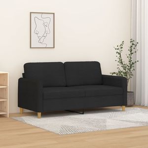 Sofá de 2 Plazas en Tela Negra 100% Poliéster con Textilene Metálico para Sala de Estar - Product Image 1