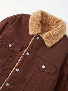 High Quality Denim <b>Jacket</b> Men Sherpa Lining Winter <b>Warm</b> Jeans Fashion Classic Slim Denim <b>Jacket</b> Casual Windproof Thick Cotton - Product Image 5