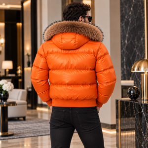 Men's Winter Puffer <b>Jacket</b> with Real Fox <b>Fur</b> <b>Hood</b> , Giacca Piumino Uomo , Chaqueta Hombre , Doudoune Homme , Herren pufferjacken - Product Image 2