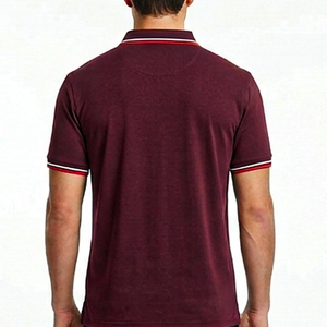 Men's 100% Cotton Silk Screen Printed Front Logo Anti-Wrinkle for T-<b>Shirt</b> Short Sleeve <b>Pocket</b> Tee Burgundy Casual Wear - Product Image 2