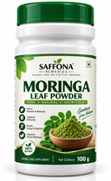 Bubuk Daun Moringa Premium Saffona 100g Bahan Makanan Herbal Alami Berbasis Tumbuhan Bubuk Daun Hijau untuk Makanan dan Minuman