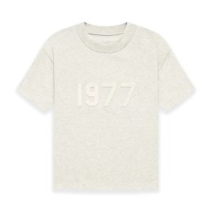 <b>Men's</b> <b>Black</b> Short Sleeve T-<b>Shirt</b> 1977 Print <b>Slim</b> <b>Fit</b> O-Neck Sporty Front Logo 100% Cotton Knitted Fabric - Product Image 3