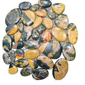 Pendentif en pierre précieuse de jaspe océanique naturel, cabochon lisse poli, formes variées, pour la fabrication de bijoux, effet de changement de couleur et de fracture - Product Image 4