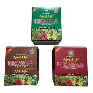 Tinte de Cabello en Polvo Herbal Amina, Color Negro Natural / Marrón Natural / Borgoña, Sin Amoníaco, 320G - Product Image 1