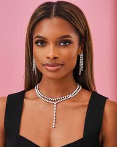 Colliers Tennis Lariat Y en or massif 14 carats avec diamants de laboratoire taille cœur certifiés IGI 29 carats – Bijoux de déclaration raffinés pour mariée et femme - Product Image 4