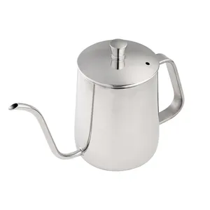 Bouilloire à café en acier inoxydable 12 oz avec bec col de cygne pour préparation manuelle de café, idéale pour la vente en gros et l'approvisionnement en vrac - Product Image 1