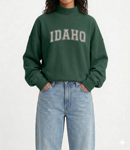 Chic Women Oversized Mock Neck <b>Top</b> Relaxed Fit Soft Texture Daily Casual Outfit Contemporary Clothing Wear - Product Image 1