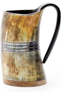 Tasse à boire en corne naturelle, tasse en corne de buffle, tasse à boire viking faite à la main, bière, vin, café, fournisseur en gros - Product Image 1