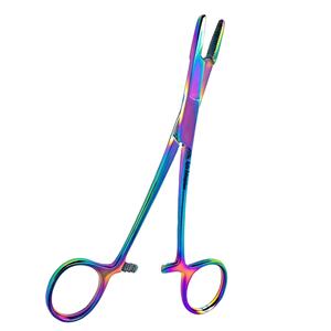 Portaagujas Olsen Hegar con Revestimiento de Titanio Multicolor, Mordazas Cruzadas Dentadas y Ranuradas, Portaagujas Olsen Hegar Médico - Product Image 1