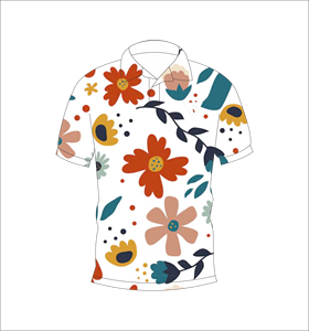 Camisa Polo para Hombre con Estampado Floral Colorido, Manga Corta, Cuello con Botones, Informal, Transpirable y Ligera para Verano - Product Image 1