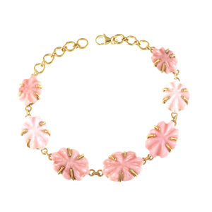 Beautiful Design <b>Gold</b>-Plated Pink <b>Opal</b> <b>Bracelets</b> for Women Trendy Wedding Anniversary & Party Gift - Product Image 1
