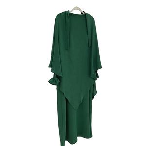 ชุดอาบายาตุรกีมุสลิมมุสลิมสำหรับผู้หญิง,เสื้อผ้าอิสลามชุดรอมฎอนอี๊ดฮิญาบชุดดูไบอาบายาตุรกีพร้อมผ้าพันคอหัวยาวพิเศษ Khimar Jilbab - Product Image 1