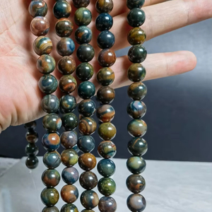 Cuentas de ágata natural de hilo completo, lisas y redondas, para la fabricación de joyería DIY al por mayor - Product Image 1