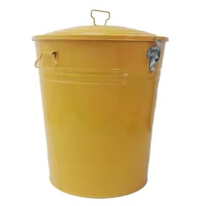 Cubo de Almacenamiento Cilíndrico Ecológico Moderno con Diseño Decorativo de Patrón de Trigo, Cubo de Basura para Interiores/Exteriores con Diseño de Parte Superior Abierta - Product Image 2