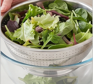 Stainless Steel Colander With Perforated Design Durable <b>Kitchen</b> Strainer For Fruits Vegetables Elegant Kitchenware Essentials - Product Image 4