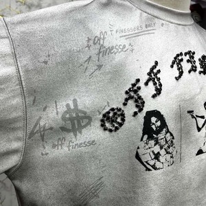 Camiseta Gráfica Vintage Oversize Personalizada de Algodón Pesado con Hombros Caídos, Estilo Streetwear, Lavado Ácido, Casual, Unisex - Product Image 5